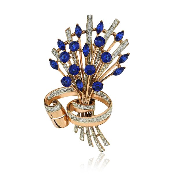 Vintage 1940's Coro Craft Adolph Katz Sterling Rose Gold Lar